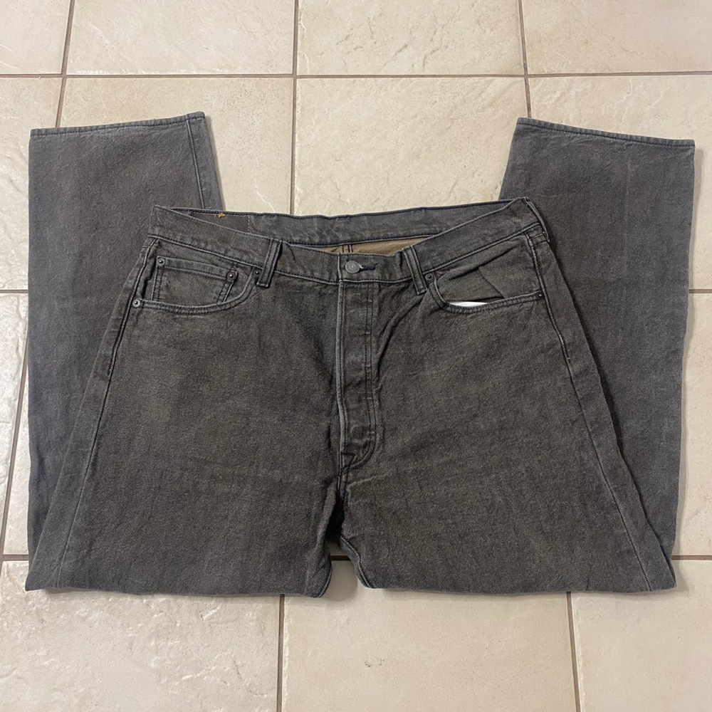 Levi Strauss Co 501 Mens W38 L30 Dark Wash Straight‎ Leg Button Fly Denim Jeans